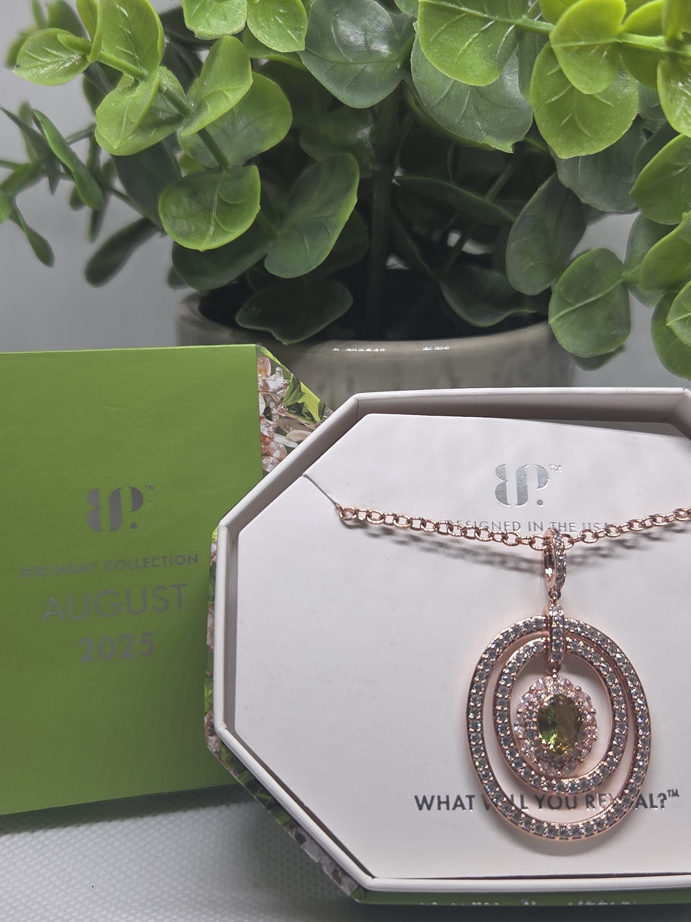 BP Aug 2025 B-day Collection - Peridot Fused With Quartz On Rose Gold Plating